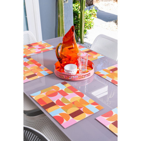 Geo double-sided Woven Rectangular Placemat - set of 4