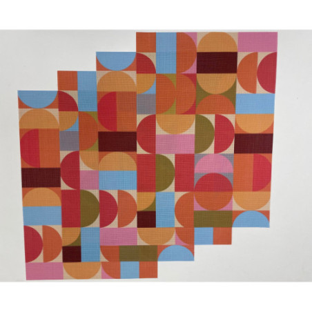 Geo double-sided Woven Rectangular Placemat - set of 4