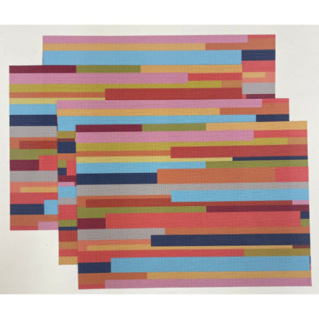 Stripes double-sided Woven Rectangular Placemat - set of 4