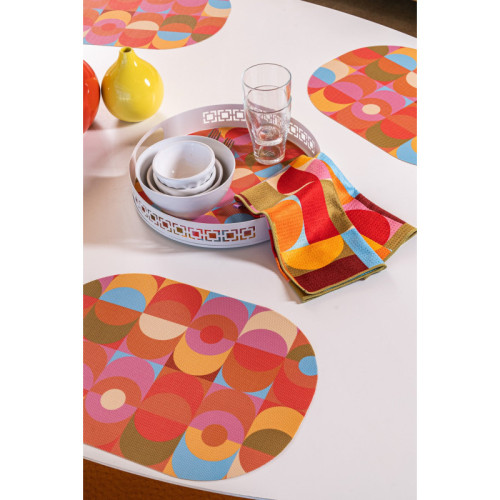 Blink double-sided Oval Woven Placemat 1234 x 1734 diameter - set of 4