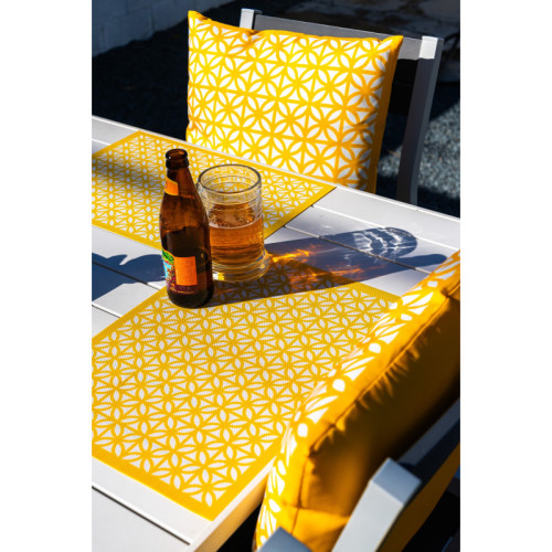 Breeze Block 17.734 Square Pillow-Yellow