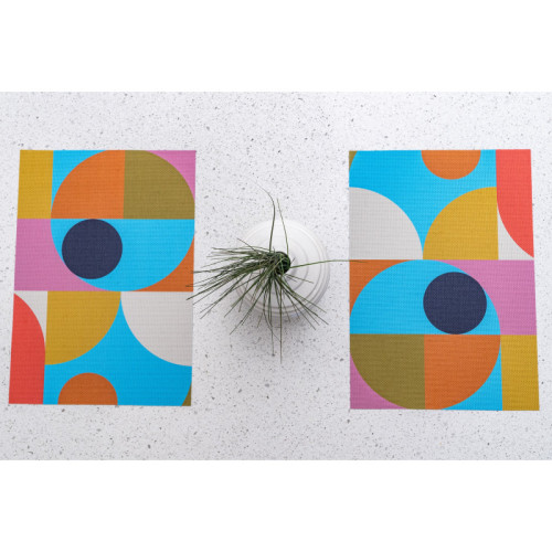 Gumball double-sided Woven Placemat-set of 4