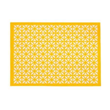 Breeze Block double-sided Woven Placemat-Yellow-set of 4