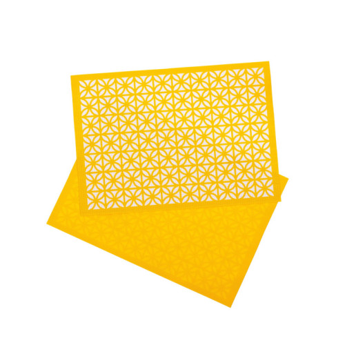 Breeze Block double-sided Woven Placemat-Yellow-set of 4