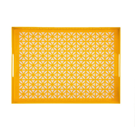 Breeze Block double-sided Woven Placemat-Yellow-set of 4