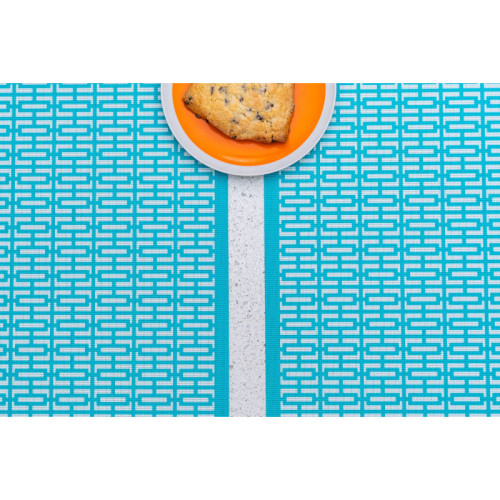Breeze Block double-sided Woven Placemat-Turquoise-set of 4
