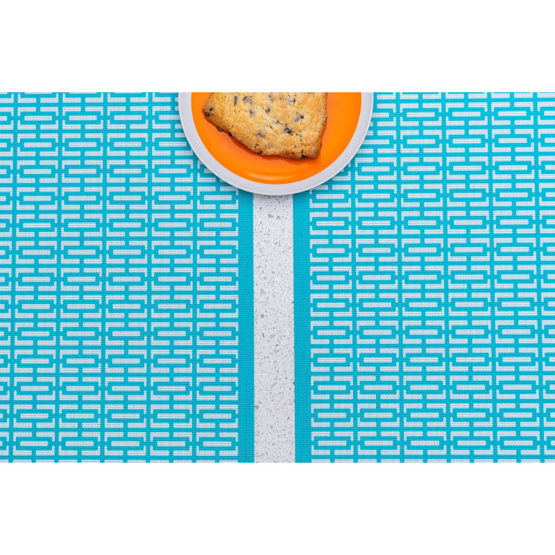 Breeze Block double-sided Woven Placemat-Turquoise-set of 4