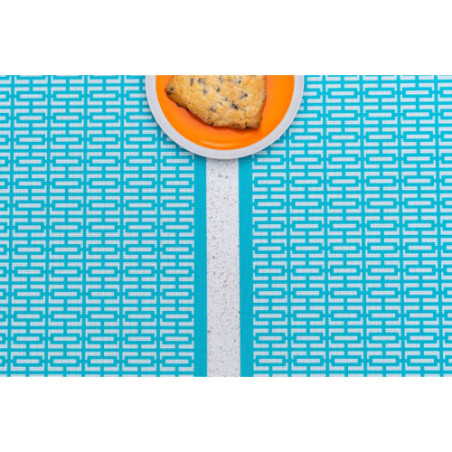 Breeze Block double-sided Woven Placemat-Turquoise-set of 4