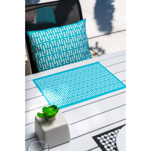 Breeze Block double-sided Woven Placemat-Turquoise-set of 4