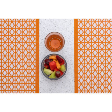 Breeze Block double-sided Woven Placemat-Orange-set of 4