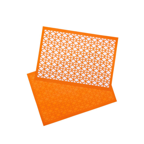 Breeze Block double-sided Woven Placemat-Orange-set of 4