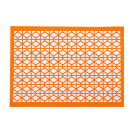 Breeze Block double-sided Woven Placemat-Orange-set of 4