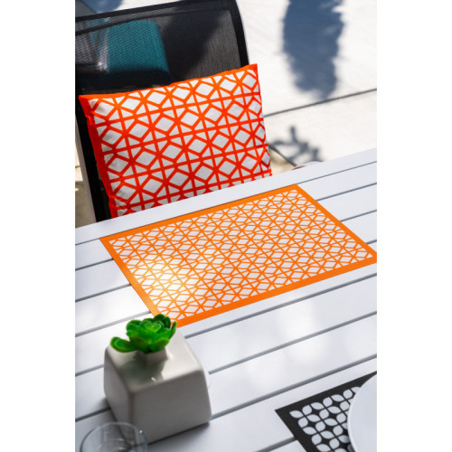 Breeze Block double-sided Woven Placemat-Orange-set of 4