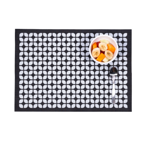 Breeze Block double-sided Woven Placemat-Black-set of 4