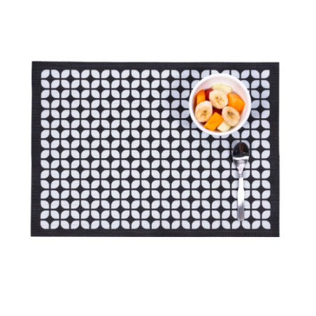 Breeze Block double-sided Woven Placemat-Black-set of 4