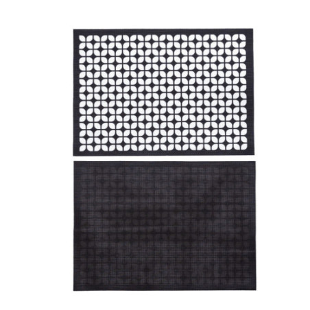 Breeze Block double-sided Woven Placemat-Black-set of 4