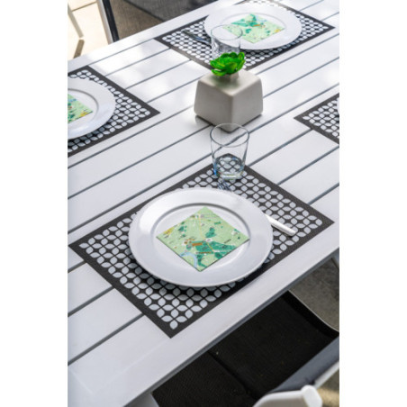 Breeze Block double-sided Woven Placemat-Black-set of 4