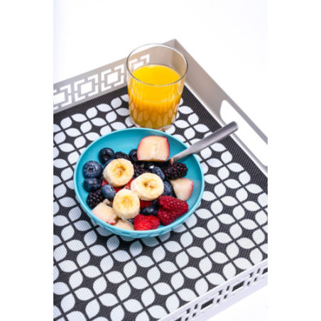 Breeze Block double-sided Woven Placemat-Black-set of 4
