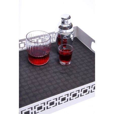 Breeze Block double-sided Woven Placemat-Black-set of 4