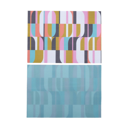 Groove double-sided Woven Placemat-set of 4