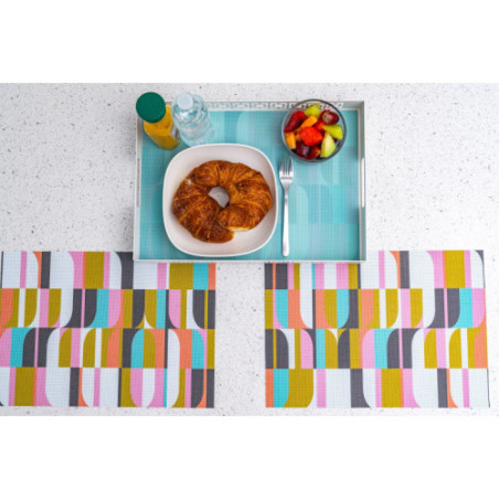 Groove double-sided Woven Placemat-set of 4