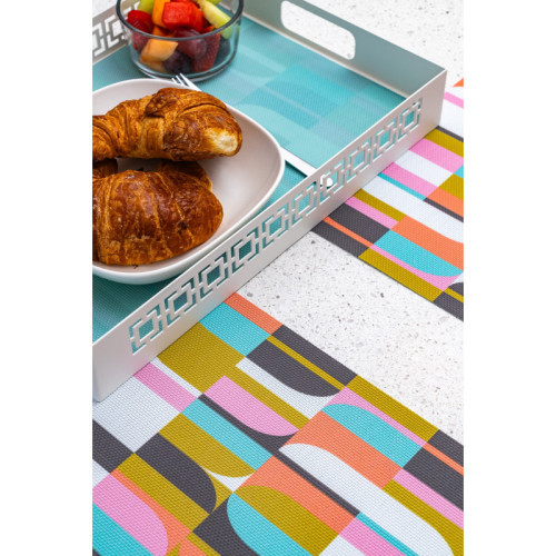 Groove double-sided Woven Placemat-set of 4
