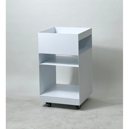 Quad Rolling Side Table-white