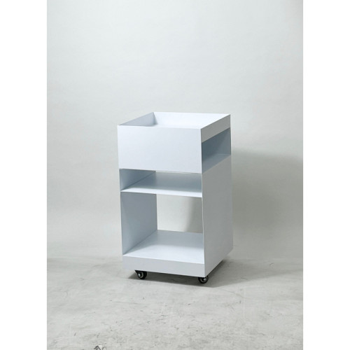 Quad Rolling Side Table-white