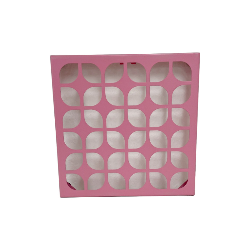 Breeze Block Metal Wall Tile 7 x 7  Pink
