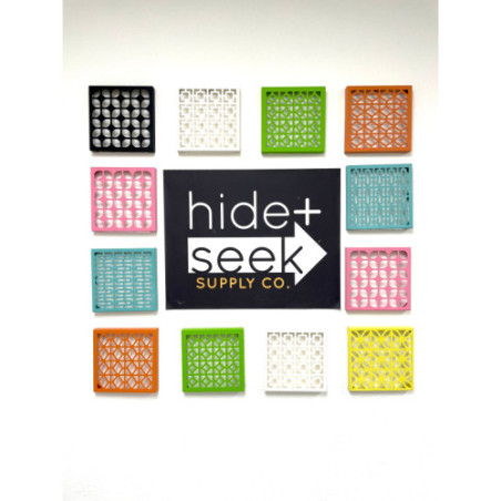 Breeze Block Metal Wall Tile 7 x 7  Pink