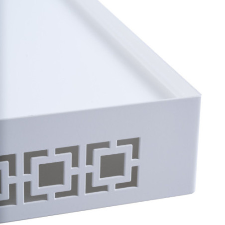 Breeze Block Metal Serving Tray  Stand Set-White