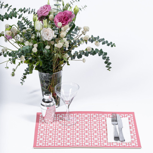 Breeze Block Placemat-Vista Vue in Pink-set of 4
