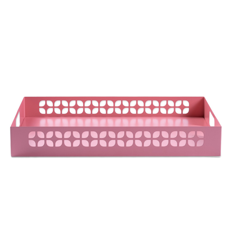 Breeze Block Metal Serving Tray Rectangular-Pink