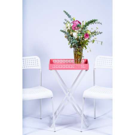 Breeze Block Metal Serving Tray Rectangular-Pink