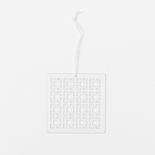 Breeze Block Metal Ornament- Vista Vue in white - set of 4