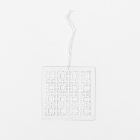 Breeze Block Metal Ornament- Vista Vue in white - set of 4