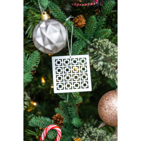 Breeze Block Metal Ornament- Vista Vue in white - set of 4
