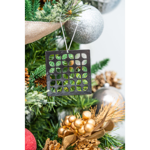 Breeze Block Metal Ornament- Galaxy in black - set of 4