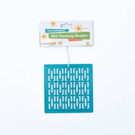 Breeze Block Metal Ornament- Granada in turquoise - set of 4