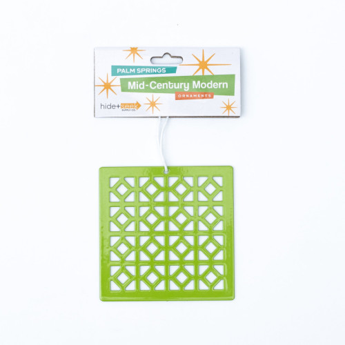 Breeze Block Metal Ornament- Riviera in greenery - set of 4