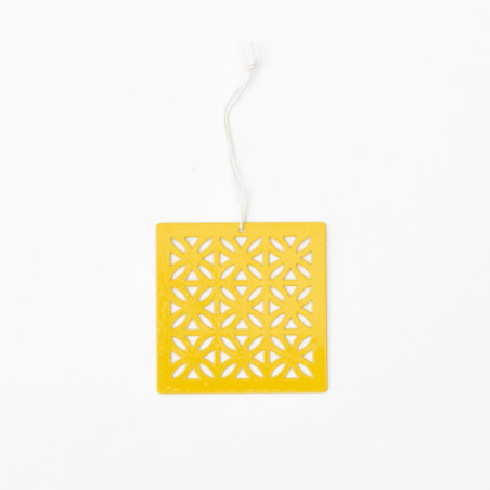 Breeze Block Metal Ornament- Sunflower in lemon - set of 4
