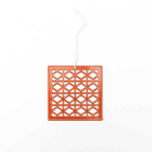Breeze Block Metal Ornament- Cordova in orange - set of 4