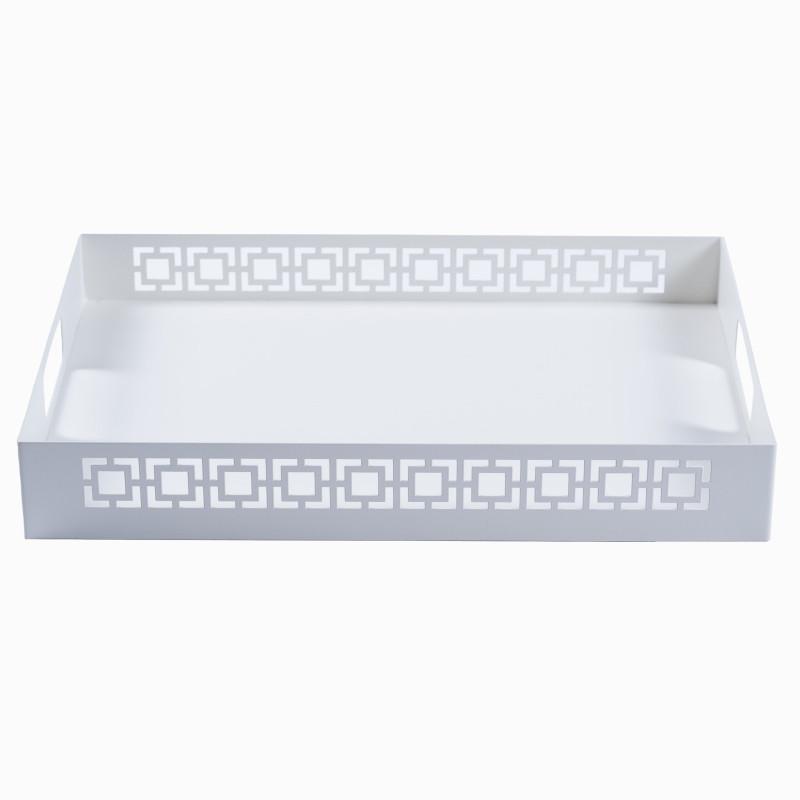 Breeze Block Metal Serving Tray Rectangular-White