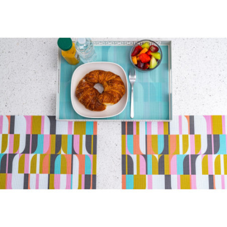 Breeze Block Metal Serving Tray Rectangular-White