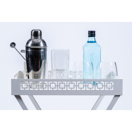 Breeze Block Metal Serving Tray Rectangular-White