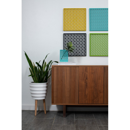 Breeze Block Metal Wall Tile 15.5 x 15.5 Lemon