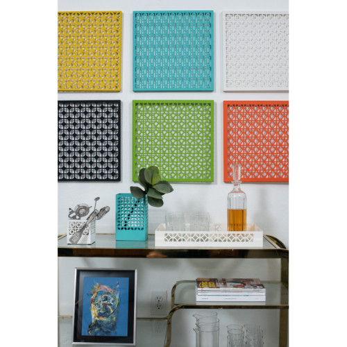Breeze Block Metal Wall Tile 15.5 x 15.5 Turquoise