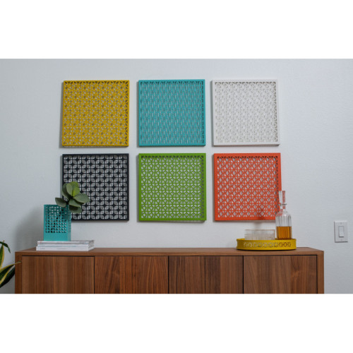 Breeze Block Metal Wall Tile 15.5 x 15.5 Turquoise