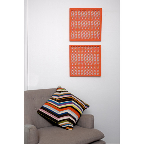 Breeze Block Metal Wall Tile 15.5 x 15.5 Orange