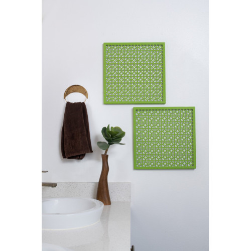 Breeze Block Metal Wall Tile 15.5 x 15.5 Greenery